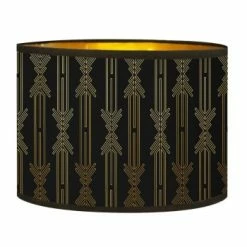 Abat-jours Lampadaires Abat-jour Lampadaire Doré Imprimé Noir Et Or Lazarre T 40 X H 25 -Luminaires Soldes 2022 abat jour chevet dore imprime noir et or lazarre t 25 x h 18