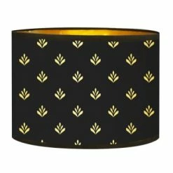 Abat-jours Lampadaires Abat-jour Lampadaire Doré Imprimé Noir Et Or Lys T 40 X H 25 -Luminaires Soldes 2022 abat jour chevet dore imprime noir et or lys t 25 x h 18