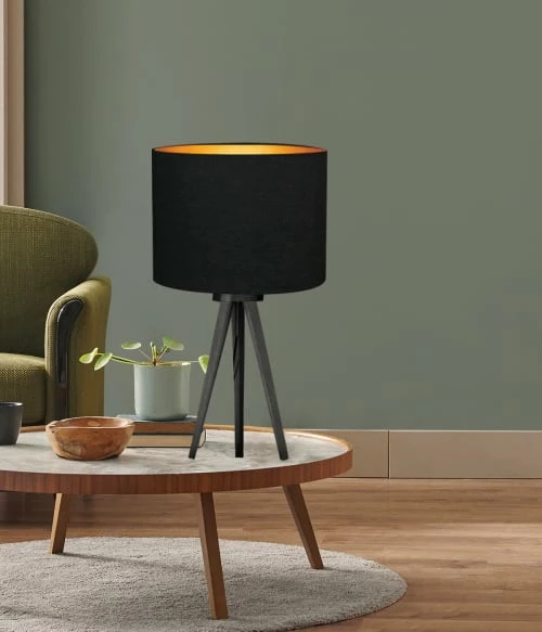 Abat-jours Lampes à Poser Abat-jour Chevet Moyen Noir Et Or T 30 X H 25 4 Abat-jours Lampes à Poser Abat-jour Chevet Moyen Noir Et Or T 30 X H 25 – Image 2