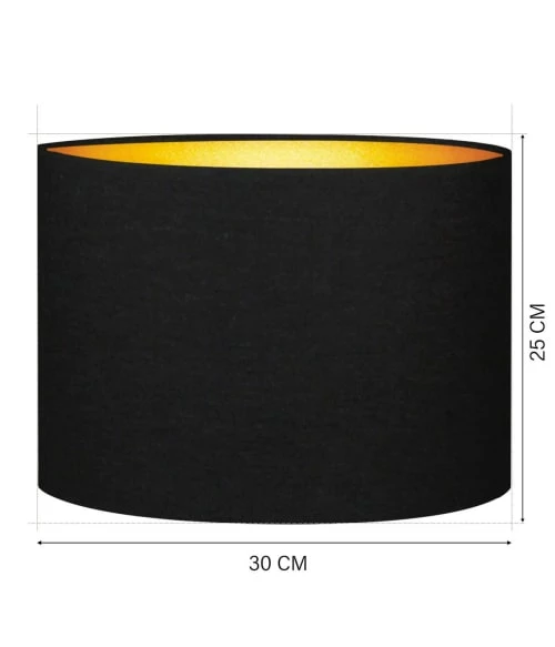 Abat-jours Lampes à Poser Abat-jour Chevet Moyen Noir Et Or T 30 X H 25 5 Abat-jours Lampes à Poser Abat-jour Chevet Moyen Noir Et Or T 30 X H 25 – Image 3