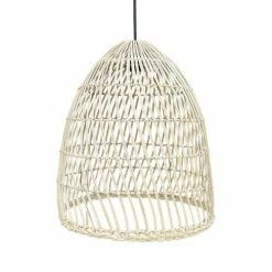 LUMISKY Suspensions Abat Jour Intérieur/extérieur Rotin Beige D40cm