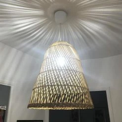 LUMISKY Suspensions Abat Jour Intérieur/extérieur Rotin Beige D40cm -Luminaires Soldes 2022 abat jour interieur exterieur rotin beige d40cm 3