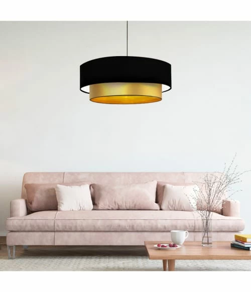 Abat-jours Suspensions Abat-jour Suspension Double Laqué Or Et Noir T 60 X H 30 4 Abat-jours Suspensions Abat-jour Suspension Double Laqué Or Et Noir T 60 X H 30 – Image 2