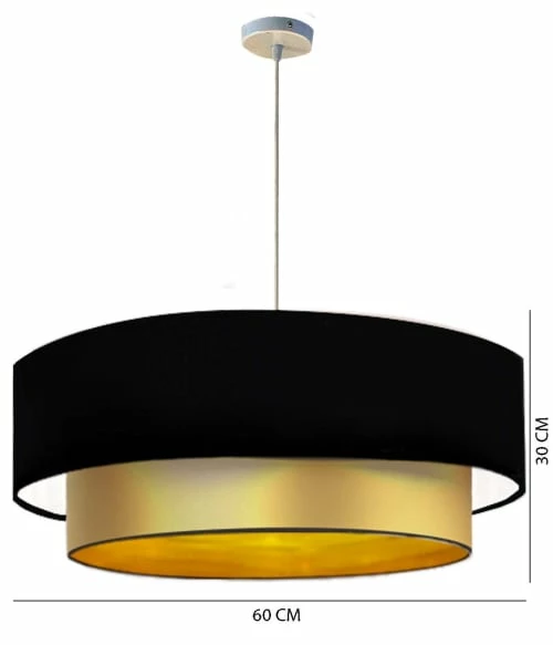 Abat-jours Suspensions Abat-jour Suspension Double Laqué Or Et Noir T 60 X H 30 5 Abat-jours Suspensions Abat-jour Suspension Double Laqué Or Et Noir T 60 X H 30 – Image 3