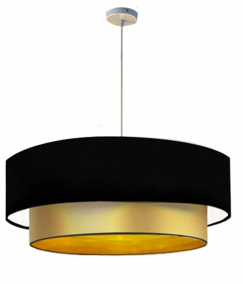 Abat-jours Suspensions Abat-jour Suspension Double Laqué Or Et Noir T 60 X H 30 3 Abat-jours Suspensions Abat-jour Suspension Double Laqué Or Et Noir T 60 X H 30