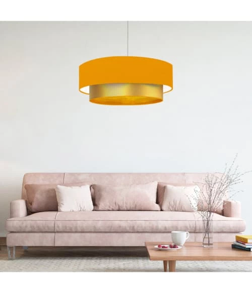 Abat-jours Suspensions Abat-jour Suspension Double Laqué Or Et Orange T 60 X H 30 4 Abat-jours Suspensions Abat-jour Suspension Double Laqué Or Et Orange T 60 X H 30 – Image 2