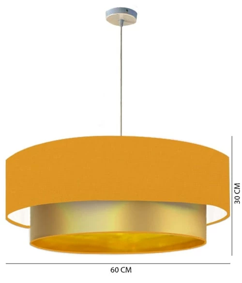 Abat-jours Suspensions Abat-jour Suspension Double Laqué Or Et Orange T 60 X H 30 5 Abat-jours Suspensions Abat-jour Suspension Double Laqué Or Et Orange T 60 X H 30 – Image 3