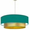 Abat-jours Suspensions Abat-jour Suspension Double Laqué Or Et Vert Turquoise T 60 X H 30 -Luminaires Soldes 2022 abat jour suspension double laque or et vert turquoise t 60 x h 30
