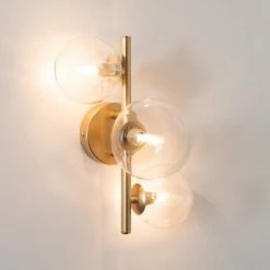 Luminaires Soldes 2022 -Luminaires Soldes 2022 applique 3 globes en verre et metal dore 1000 4 1 211110 1