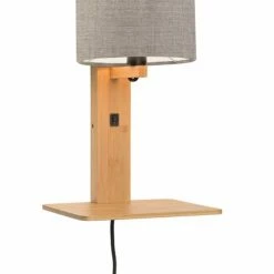 Good & Mojo Appliques Murales Et Spots Applique Bambou/lin Avec Tablette H36cm