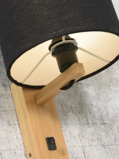 Good & Mojo Appliques Murales Et Spots Applique Bambou/lin Avec Tablette H36cm 7 Good & Mojo Appliques Murales Et Spots Applique Bambou/lin Avec Tablette H36cm â Image 5