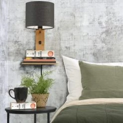 Good & Mojo Appliques Murales Et Spots Applique Bambou/lin Avec Tablette H36cm -Luminaires Soldes 2022 applique bambou lin avec tablette h36cm 8