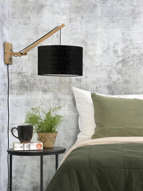 Good & Mojo Appliques Murales Et Spots Applique Bambou/lin Noir L50cm 5 Good & Mojo Appliques Murales Et Spots Applique Bambou/lin Noir L50cm – Image 3