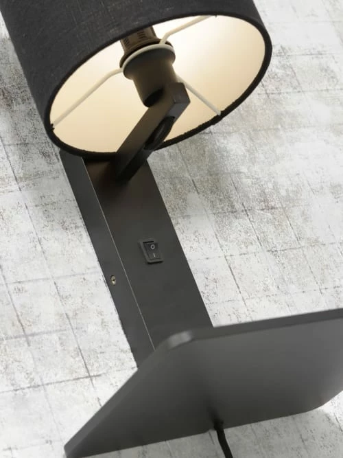 Good & Mojo Appliques Murales Et Spots Applique Bambou Noir/lin Avec Tablette H36cm 6 Good & Mojo Appliques Murales Et Spots Applique Bambou Noir/lin Avec Tablette H36cm – Image 4