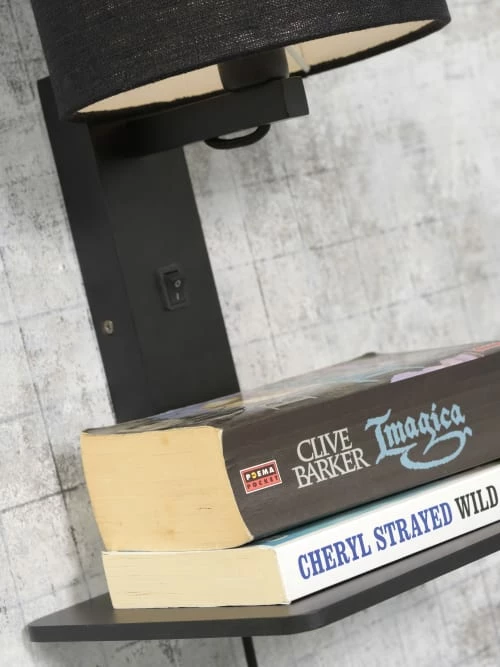 Good & Mojo Appliques Murales Et Spots Applique Bambou Noir/lin Avec Tablette H36cm 7 Good & Mojo Appliques Murales Et Spots Applique Bambou Noir/lin Avec Tablette H36cm – Image 5