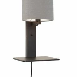 Good & Mojo Appliques Murales Et Spots Applique Bambou Noir/lin Avec Tablette H36cm