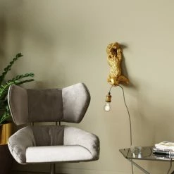 Nouvelles versions -Luminaires Soldes 2022 applique ecureuil en polyresine doree 1