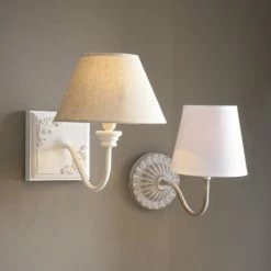 Luminaires Soldes 2022 -Luminaires Soldes 2022 applique effet blanchi et abat jour ecru 1000 1 12 153885 4