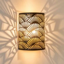 Luminaires Soldes 2022 -Luminaires Soldes 2022 applique en metal filaire noir et dore 1000 7 21 211130 1