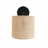 Belamp Appliques Murales Et Spots Applique En Métal Noir Avec Abat-jour En Toile De Jute -Luminaires Soldes 2022 applique en metal noir avec abat jour en toile de jute