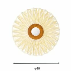 Now’s Home Appliques Murales Et Spots Applique En Tissu Blanc Cassé Avec Miroir D40 -Luminaires Soldes 2022 applique en tissu blanc casse avec miroir d40 4