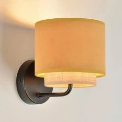 Corep Appliques Murales Et Spots Applique Métal Velours Et Raphia D15cm -Luminaires Soldes 2022 applique metal velours et raphia d15cm 7