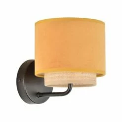 Corep Appliques Murales Et Spots Applique Métal Velours Et Raphia D15cm -Luminaires Soldes 2022 applique metal velours et raphia d15cm 8