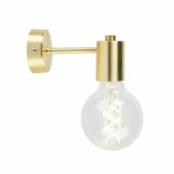 QAZQA Appliques Murales Et Spots Applique Murale En Acier Doré/laiton -Luminaires Soldes 2022 applique murale en acier dore laiton 4