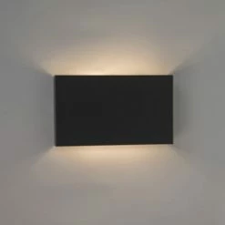 QAZQA Appliques Murales Et Spots Applique Murale En Aluminium Noir -Luminaires Soldes 2022 applique murale en aluminium noir 3