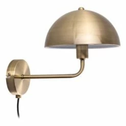 Leitmotiv Appliques Murales Et Spots Applique Murale Champignon En Métal Gris -Luminaires Soldes 2022 applique murale en metal bonnet dore antique