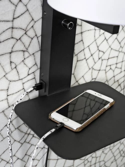 It's About Romi Appliques Murales Et Spots Applique Noire Avec Tablette Et Abat-jour H42cm 5 It's About Romi Appliques Murales Et Spots Applique Noire Avec Tablette Et Abat-jour H42cm â Image 3