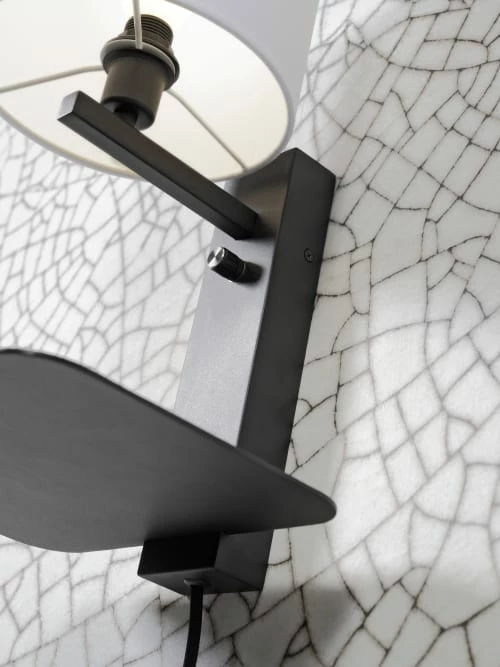 It's About Romi Appliques Murales Et Spots Applique Noire Avec Tablette Et Abat-jour H42cm 6 It's About Romi Appliques Murales Et Spots Applique Noire Avec Tablette Et Abat-jour H42cm â Image 4