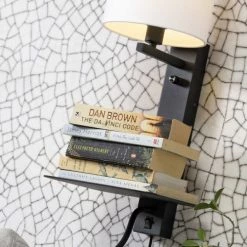 It's About Romi Appliques Murales Et Spots Applique Noire Avec Tablette Liseuse Et Abat-jour H52cm -Luminaires Soldes 2022 applique noire avec tablette liseuse et abat jour h52cm 7