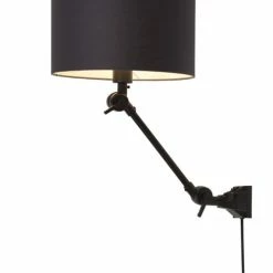 It's About Romi Appliques Murales Et Spots Applique Noire Flexible Et Abat-jour Noir L65cm