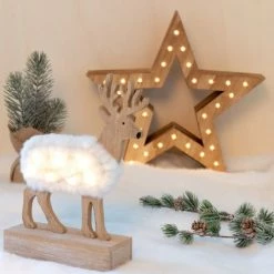 Maisons Du Monde Décorations à Poser De Noël Déco De Noël Lumineuse Renne Coloris écru Et Naturel -Luminaires Soldes 2022 deco de noel lumineuse renne coloris ecru et naturel 1000 10 10 197261 2