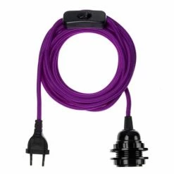 Hoopzi Suspensions Fil électrique En Tissu Luminaire Magenta 4,5m