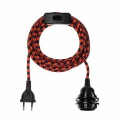 Hoopzi Suspensions Fil électrique En Tissu Luminaire Zigzag Blanc Noir 4,5m -Luminaires Soldes 2022 fil electrique en tissu luminaire pied de poule c b 4 5m