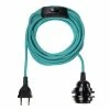 Hoopzi Suspensions Fil électrique En Tissu Luminaire Turquoise 4,5m -Luminaires Soldes 2022 fil electrique en tissu luminaire turquoise 4 5m