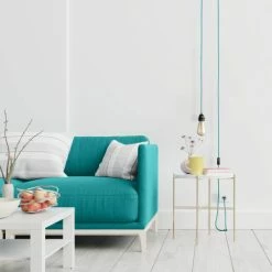 Hoopzi Suspensions Fil électrique En Tissu Luminaire Turquoise 4,5m -Luminaires Soldes 2022 fil electrique en tissu luminaire turquoise 4 5m 2