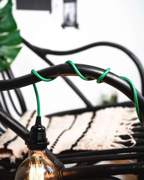 Hoopzi Suspensions Fil électrique En Tissu Luminaire Vert 4,5m 4 Hoopzi Suspensions Fil électrique En Tissu Luminaire Vert 4,5m – Image 2