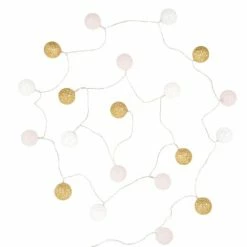 Maisons Du Monde Guirlandes Et Décorations Lumineuses Guirlande Lumineuse Boules En Coton Multicolore 20 LEDS L220