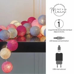 La Case De Cousin Paul Guirlandes Et Décorations Lumineuses Guirlande Lumineuse Rose Et Gris -Luminaires Soldes 2022 guirlande lumineuse rose et gris 3