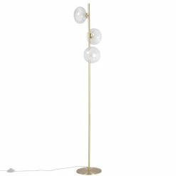 Maisons Du Monde Lampadaires Lampadaire 3 Globes En Verre Et Métal Doré H153