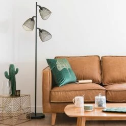 Maisons Du Monde Lampadaires Lampadaire 3 Spots En Métal Noir Et Doré H165 -Luminaires Soldes 2022 lampadaire 3 spots en metal noir et dore h165 1000 8 34 171742 3