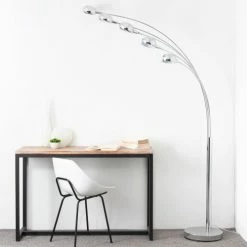Maisons Du Monde Lampadaires Lampadaire 5 Branches En Métal Chromé H198 -Luminaires Soldes 2022 lampadaire 5 branches en metal chrome h198 1000 10 6 110952 8