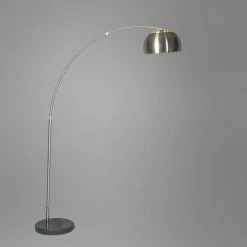 QAZQA Lampadaires Lampadaire à Arc En Acier Inoxydable Acier -Luminaires Soldes 2022 lampadaire a arc en acier inoxydable acier 3