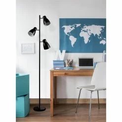 ATHM DESIGN Lampadaires Lampadaire Abat Jour Et Pied Métal Noir -Luminaires Soldes 2022 lampadaire abat jour et pied metal noir 5