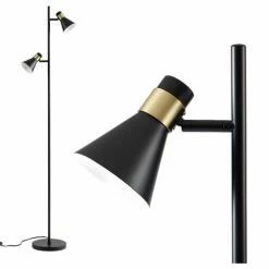 ATHM DESIGN Lampadaires Lampadaire Abat Jour Et Pied Métal Noir -Luminaires Soldes 2022 lampadaire abat jour et pied metal noir 8