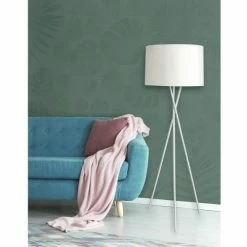 ATHM DESIGN Lampadaires Lampadaire Abat Jour Tissu Blanc Et Pied Métal -Luminaires Soldes 2022 lampadaire abat jour tissu blanc et pied metal 3