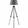 ATHM DESIGN Lampadaires Lampadaire Abat Jour Tissu Gris Et Pieds Bois -Luminaires Soldes 2022 lampadaire abat jour tissu gris et pieds bois